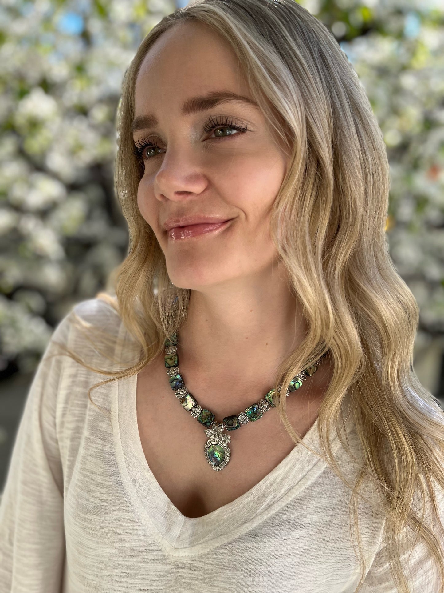 Abalone Necklace and Heart Pendant