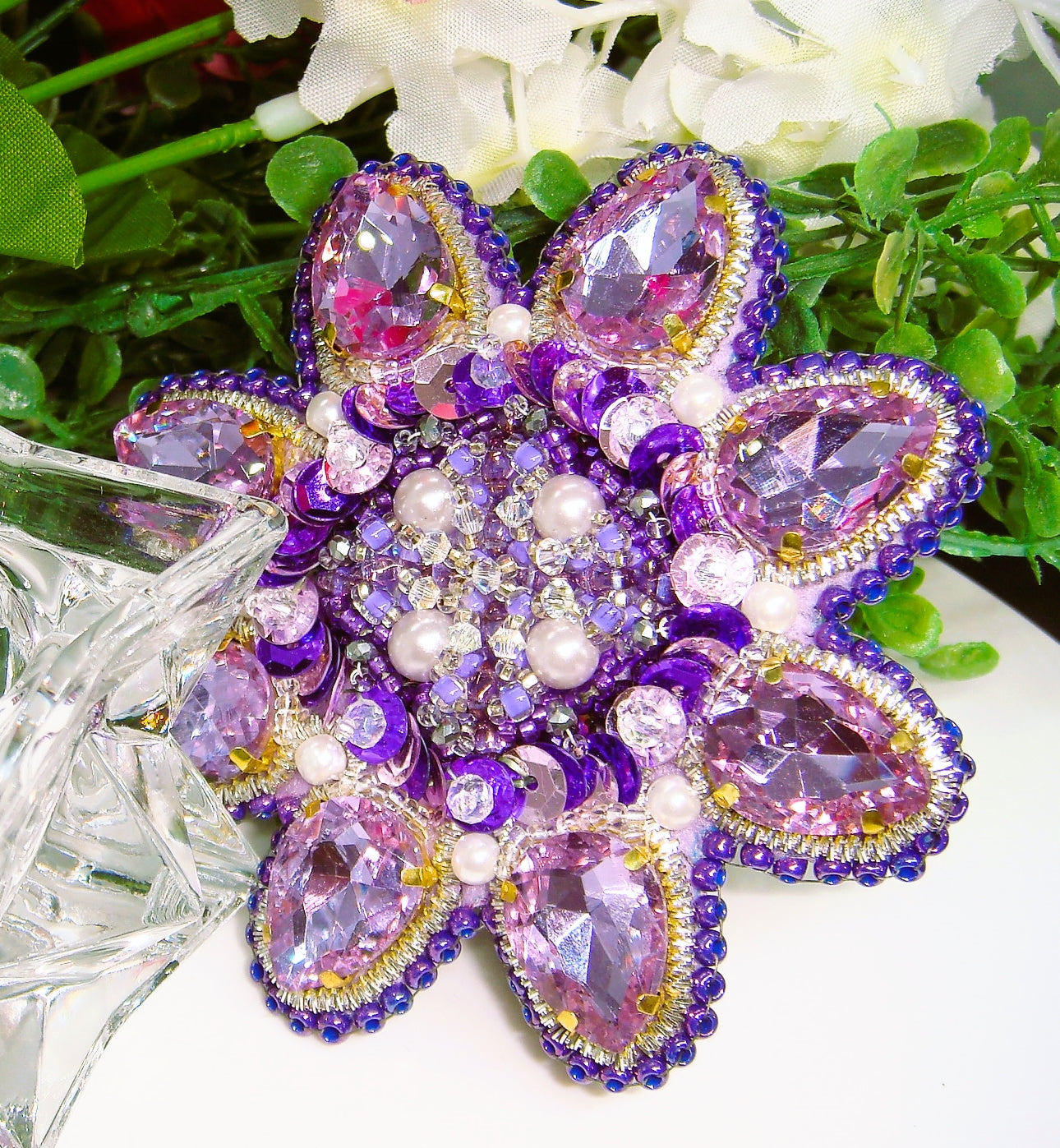 Lilac Mandala Brooch