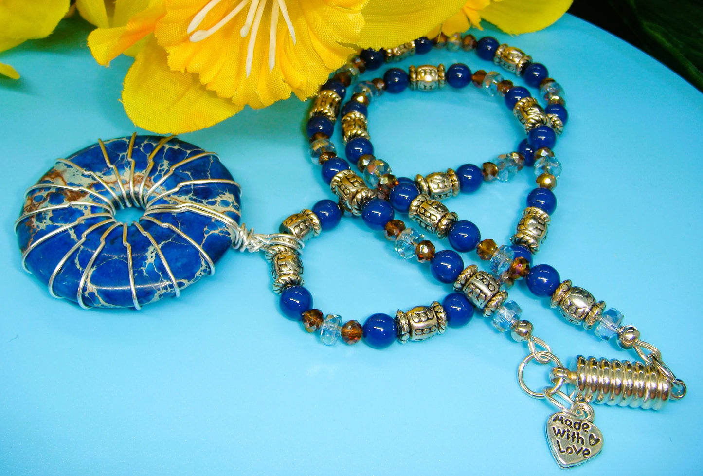 Lapis Lazuli Donut Necklace