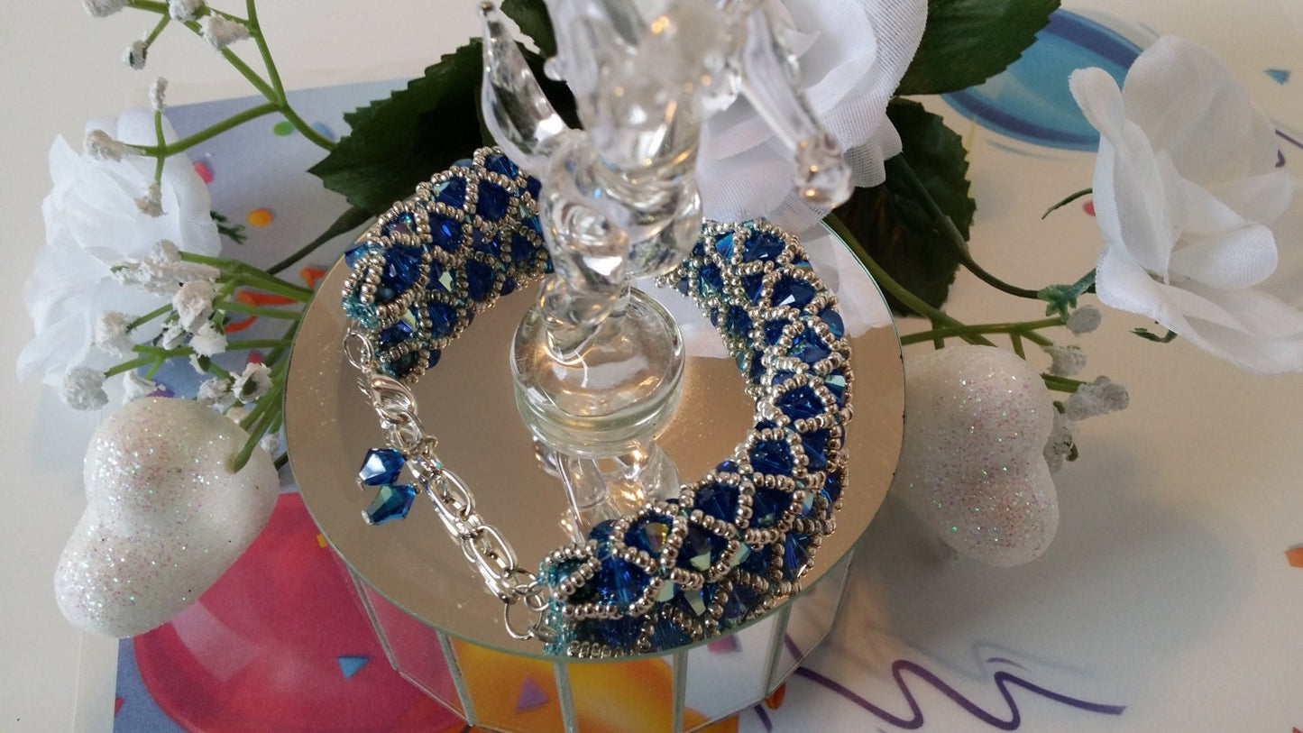 Caprice -  Blue Netted Bracelet